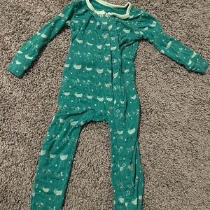 Kickee Pants Button Up Coverall - chickens